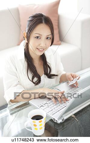 A woman using PC View Large Photo Image Stock Image - A woman using PC. Fotosearch