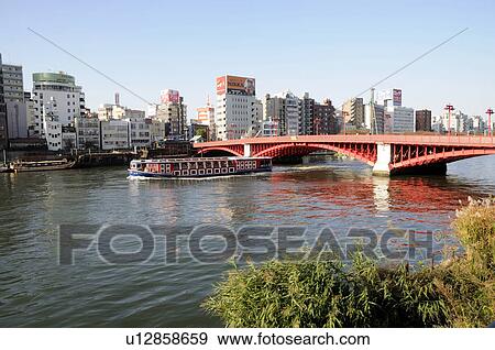 Stock Photo - Azuma Bridge and Skyline. Fotosearch