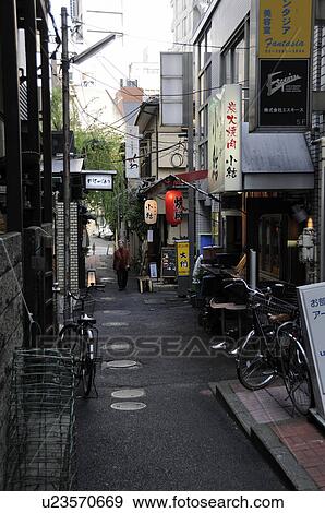 Stock Photo - Back Alley in Akasaka. Fotosearch
