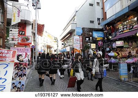 Stock Photo - Busy Takeshita Street. Fotosearch