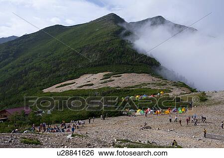 Campsite at Mountain Top View Large Photo Image Stock Photograph - Campsite at Mountain Top. Fotosearch
