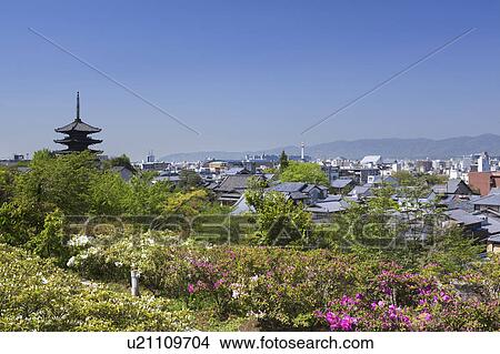 Picture - Cityscape of Kyoto, Kyoto Prefecture, Honshu, Japan. Fotosearch