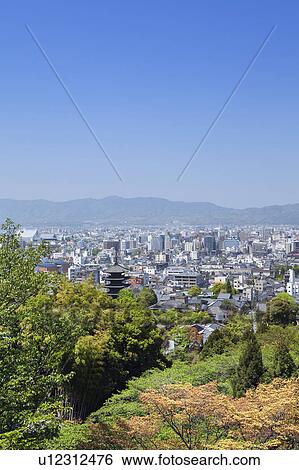 Stock Photograph - Cityscape of Kyoto, Kyoto Prefecture, Honshu, Japan. Fotosearch
