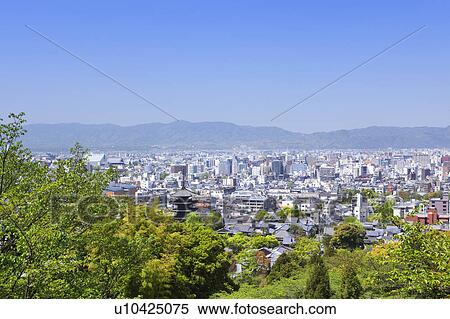 Stock Photography - Cityscape of Kyoto, Kyoto Prefecture, Honshu, Japan. Fotosearch