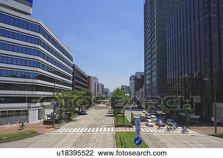 Stock Image - Cityscape of Nagoya city, Aichi Prefecture, Japan. Fotosearch