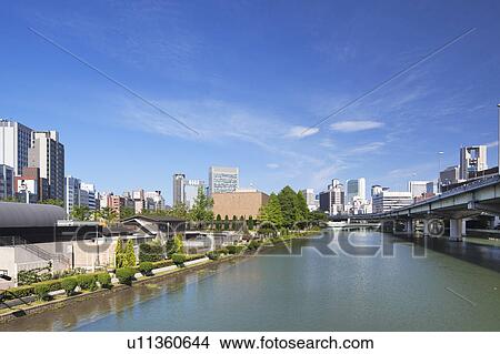 Picture - Cityscape of Osaka, Osaka Prefecture, Honshu, Japan. Fotosearch