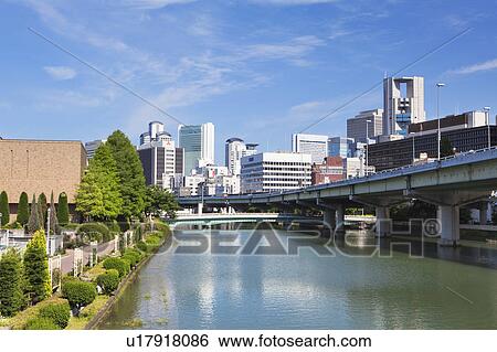 Cityscape of Osaka, Osaka Prefecture, Honshu, Japan View Large Photo Image Stock Photograph - Cityscape of Osaka, Osaka Prefecture, Honshu, Japan. Fotosearch