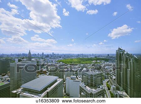 Stock Photo - Cityscape of Tokyo, Shinjuku Ward, Tokyo Prefecture, Japan. Fotosearch