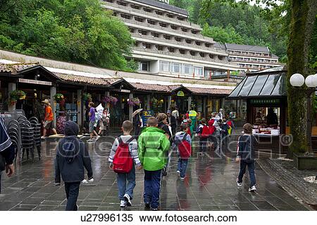 Stock Photography - Crowd at Postojna Cave. Fotosearch