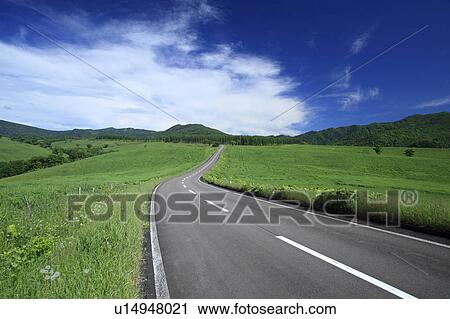 Curve road, Hokkaido Prefecture, Japan View Large Photo Image Stock Image - Curve road, Hokkaido Prefecture, Japan. Fotosearch