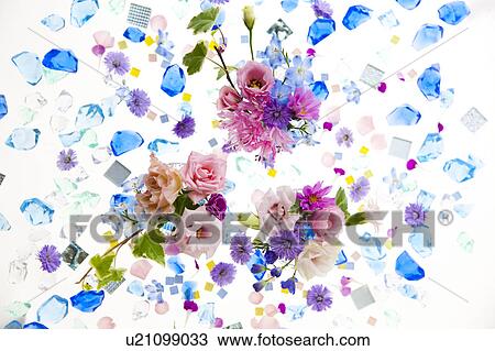 Glass Pieces and Flowers View Large Photo Image Stock Image - Glass Pieces and Flowers. Fotosearch