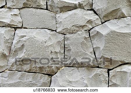 Stock Image - Grey Drystone Wall. Fotosearch