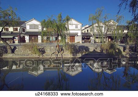 Stock Image - Historic warehouses, Okayama Prefecture, Japan. Fotosearch