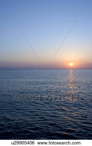 Stock Photograph - Ise bay at dusk, Aichi Prefecture. Fotosearch