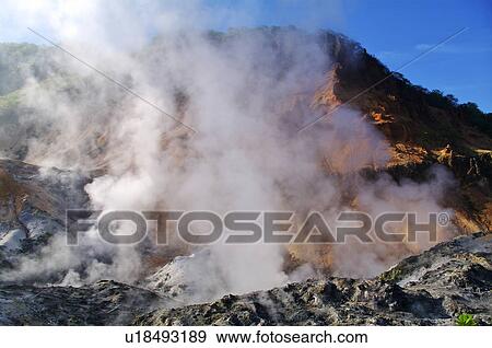 Stock Photo - Jigokudani or Hell Valley, Hokkaido Prefecture, Japan. Fotosearch