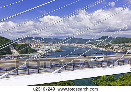 Megami Ohashi Bridge View Large Photo Image Stock Photo - Megami Ohashi Bridge. Fotosearch