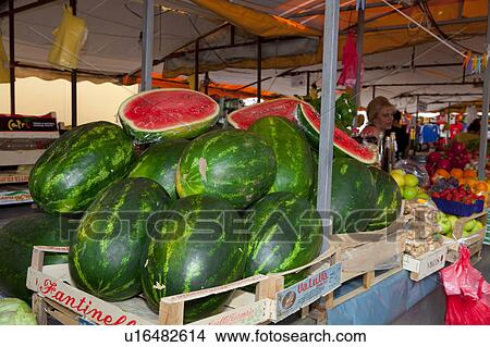 Melons at Market Stall View Large Photo Image Picture - Melons at Market Stall. Fotosearch