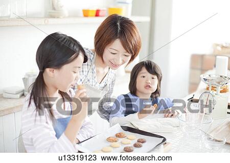 Mother and children baking together, Hyogo Prefecture, Honshu, Japan View Large Photo Image Stock Image - Mother and children baking together, Hyogo Prefecture, Honshu, Japan. Fotosearch