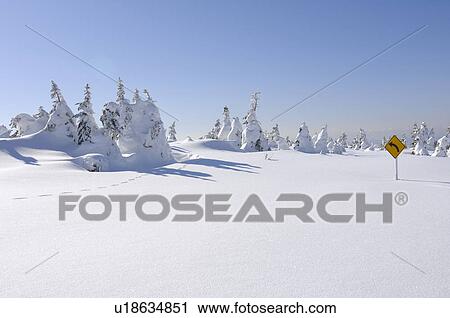 Stock Image - Mt. Jizo in winter, Yamagata Prefecture, Japan. Fotosearch