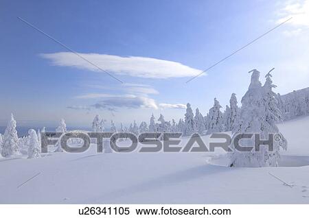 Stock Photography - Mt. Jizo in winter, Yamagata Prefecture, Japan. Fotosearch