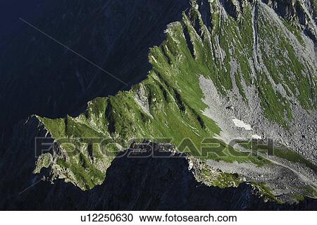 Stock Image - Mt. Kita-hodaka, aerial view, Nagano Prefecture, Japan. Fotosearch