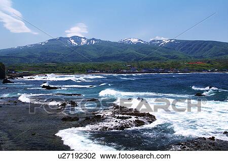 Mt. Shakotan and sea, Hokkaido Prefecture, Japan View Large Photo Image Stock Image - Mt. Shakotan and sea, Hokkaido Prefecture, Japan. Fotosearch