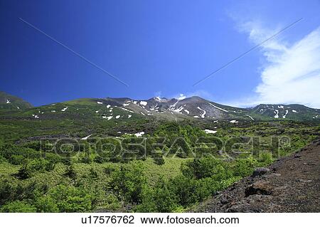 Stock Image - Mt. Tokachi bougakudai (entrance to Mt. Tokachi), Hokkaido Prefecture, Japan. Fotosearch