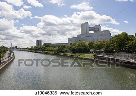 Stock Photography - Nagoya congress center and Horikawa river, Nagoya city, Aichi Prefecture, Japan. Fotosearch