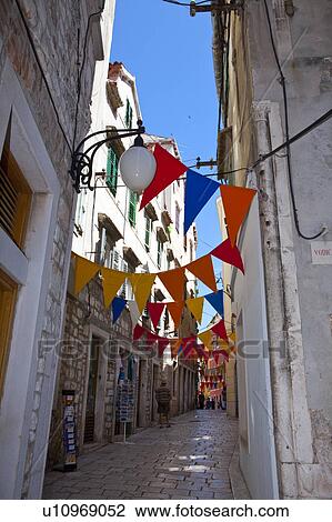 Stock Image - Pennants Over Street. Fotosearch