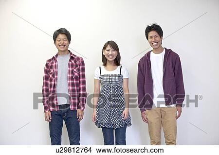 Picture - Portrait of three young people . Fotosearch