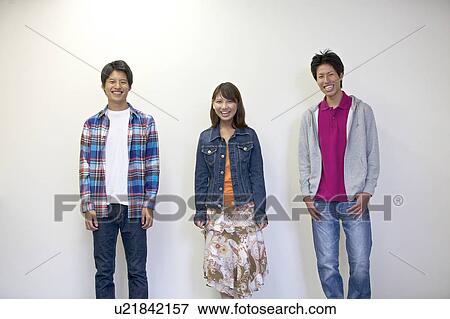 Portrait of three young people View Large Photo Image Stock Photo - Portrait of three young people . Fotosearch
