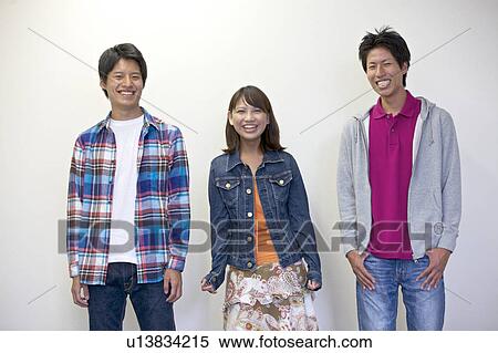 Portrait of three young people View Large Photo Image Stock Photography - Portrait of three young people . Fotosearch