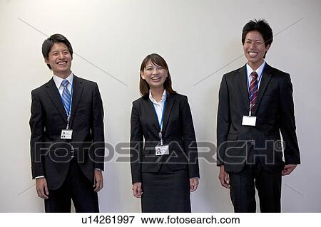 Stock Photo - Portrait shots of three business people. Fotosearch