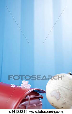 Stock Image - Randoseru and globe. Fotosearch