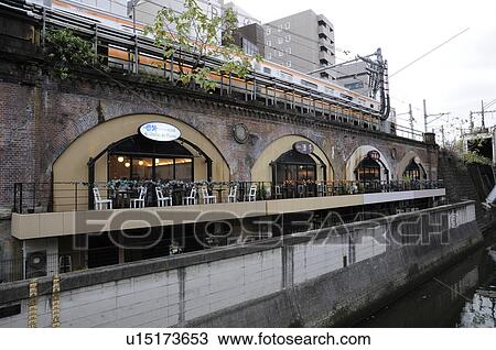 Stock Image - Restaurant Below Shohei Bridge. Fotosearch