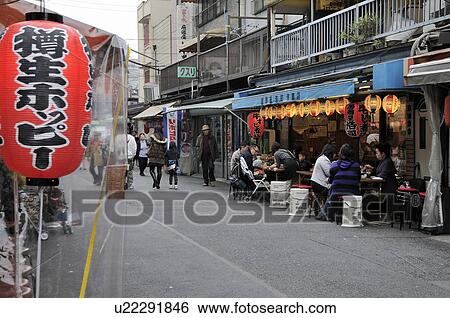 Restaurants in Asakusa View Large Photo Image Stock Photograph - Restaurants in Asakusa. Fotosearch