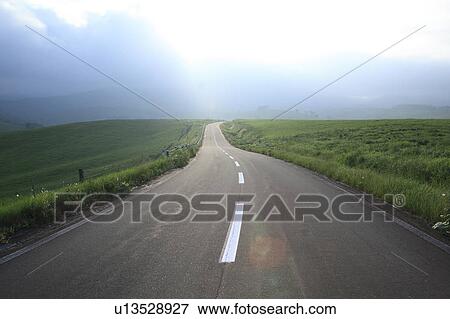 Road at dusk, Hokkaido Prefecture, Japan View Large Photo Image Stock Photo - Road at dusk, Hokkaido Prefecture, Japan. Fotosearch