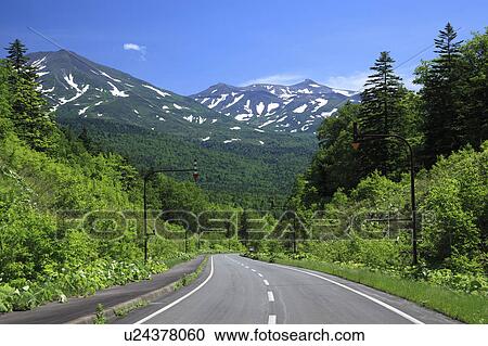 Road to Mt. Tokachi, Hokkaido Prefecture, Japan View Large Photo Image Stock Image - Road to Mt. Tokachi, Hokkaido Prefecture, Japan . Fotosearch