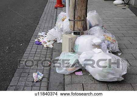 Picture - Rubbish on Street. Fotosearch