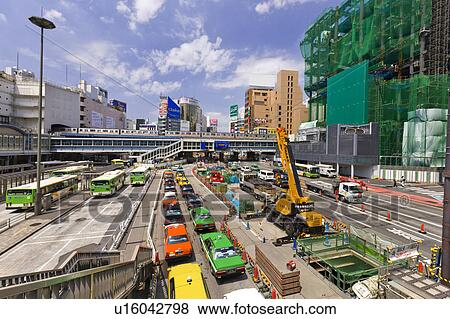 Stock Photo - Shibuya Station East Gate Redevelopment. Fotosearch