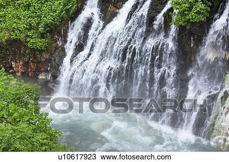 Stock Image - Shirohige-no-taki, Hokkaido Prefecture, Japan. Fotosearch