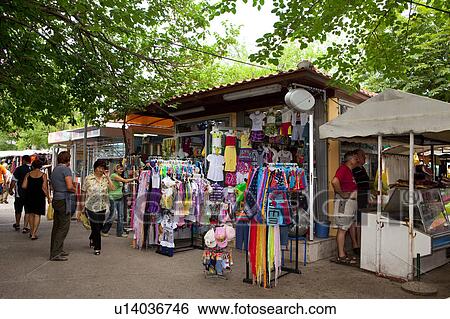 Stock Photograph - Souvenir Shops. Fotosearch