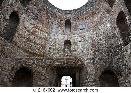 Stock Image - Stone Wall of Diocletian Royal Palace. Fotosearch