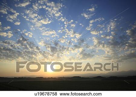 Stock Photo - Sunrise, Hokkaido Prefecture, Japan. Fotosearch