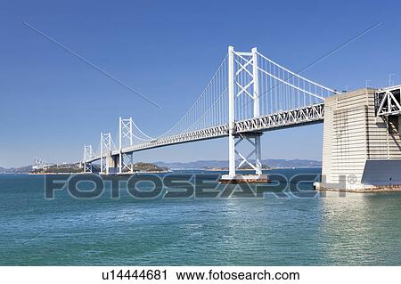 Stock Image - The Great Seto Bridge, Kagawa Prefecture, Shikoku, Japan. Fotosearch