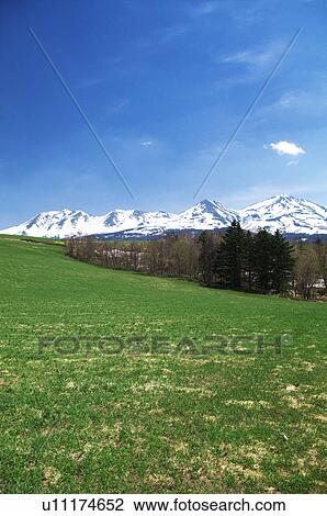 Stock Image - Tokachi mountain range, Hokkaido Prefecture, Japan. Fotosearch