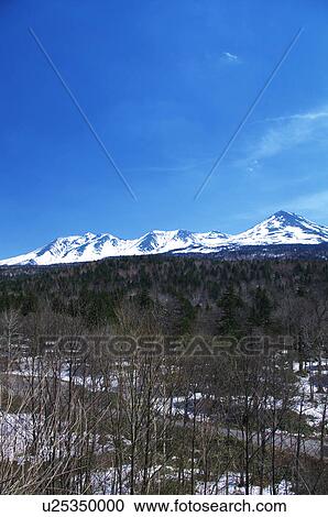 Stock Image - Tokachi mountain range, Hokkaido Prefecture, Japan. Fotosearch