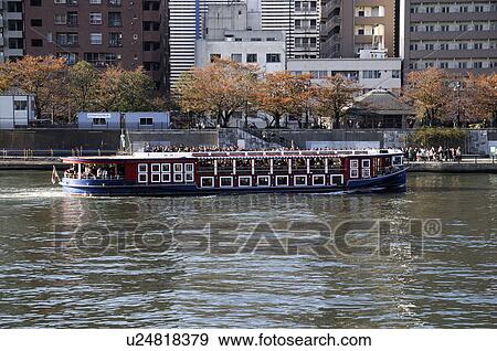 Tourboat at Waterfront View Large Photo Image Stock Photo - Tourboat at Waterfront. Fotosearch
