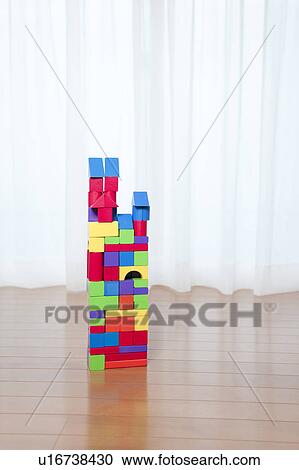 Stock Image - Toy Block Tower. Fotosearch