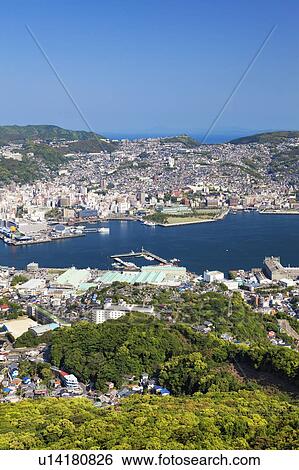 View of Nagasaki City View Large Photo Image Stock Photograph - View of Nagasaki City. Fotosearch